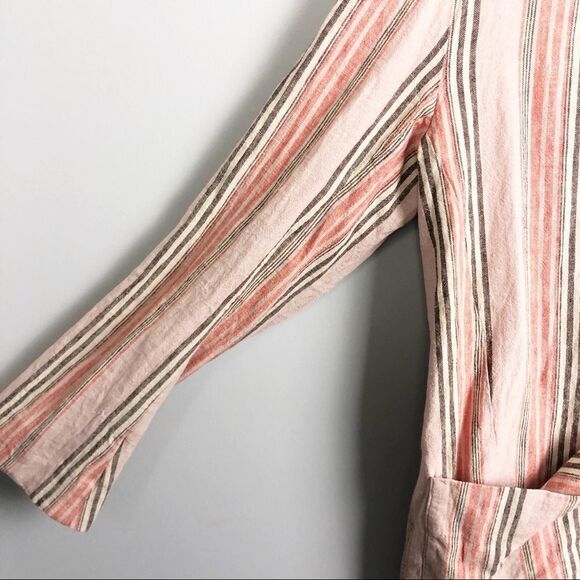 FREE PEOPLE | Simply Stripe Slouchy Boyfriend Style Blazer Linen Oversized Small - Picture 5 of 13